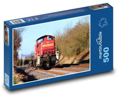 Obrázek produktu pro Puzzle 500 Červená lokomotiva na železnici - martinpuzzle