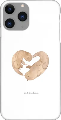 Produktbild von Mr. & Mrs. Panda Iphone 11 Pro Handyhülle Otter Herz - Weiß - Geschenk, Hochzeitstag, Handy Case, Premium Kunststoff, Paar, Liebe