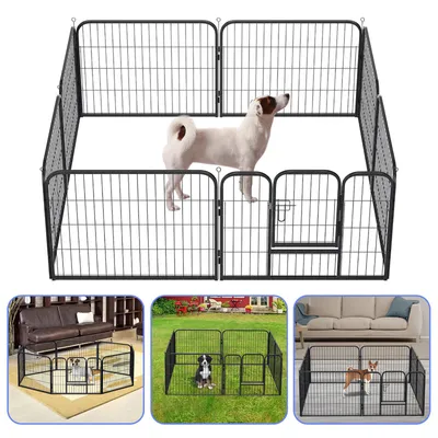 Image de Yakimz Parc pour chiots avec toit Parc pour chiots flexible Cage pour animaux domestiques Enclos extérieur