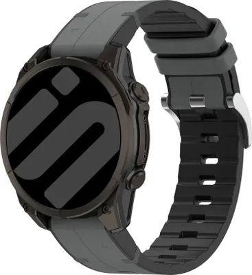 Produktbild von Strap-it Hybridband aus Leder & Silikon passend für Garmin Fenix 8 (Pro-E-47mm) - Fenix 7 (Solar-Pro) - 6 (Solar-Pro) - Fenix 5 (Plus) / Forerunner 970 - 965 - 955 - 945 - 935 - 745 / Epix Gen 2 - Pro 47mm / Quatix 7-8 - Grau
