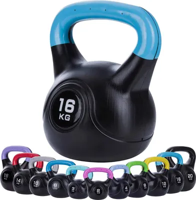 Produktbild von Body & Mind Kettlebell Kugelhantel 16 kg - Profi Schwunghantel aus Kunststoff für intensives Krafttraining, Fitness & Ganzkörper-Workout