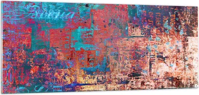 Produktbild von Bilder auf glas - Graffiti modern - 100x40cm - Glasbilder - Wandbilder - Kunstdruck - zum Aufhängen bereit - Wanddekoration aus Glas - Glas Bilder - Wandbild auf Glas - Einteilig - GAB100x40-3648