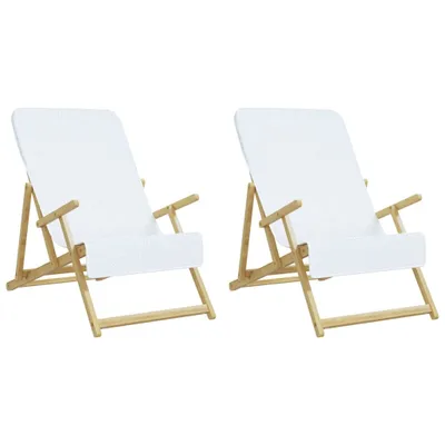 Produktbild von Strandtücher 2 Stk. Weiß 60x135 cm Stoff 400 GSM
