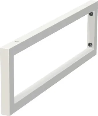 A white rectangular shelf bracket is shown against a white background.