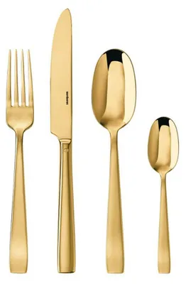 Imagen del producto de Sambonet Flat Edelstahl/PVD Gold Besteck 24tlg.Vh. S0015-S00017-62712G81