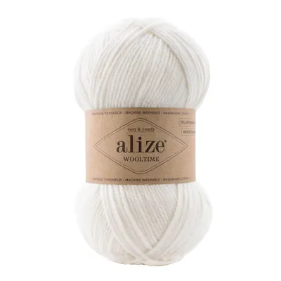100g Sockenwolle Alize Wooltime 55 weiß