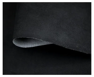 Produktbild von Nubukstoff Meterware Imitat Polsterstoff Microfaser Wildleder Möbelstoff (Schwarz)