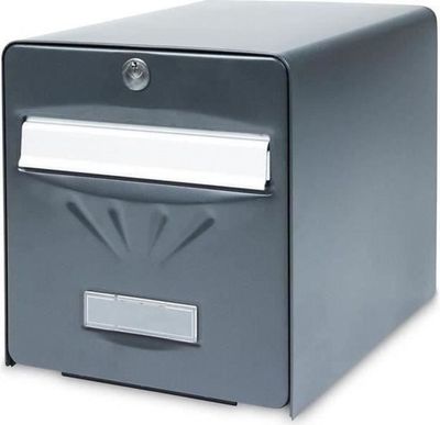 Burg-Wächter - Briefkasten de aus verzinktem Stahl mit voll zu öffnender Tür de, Post, 2 Türen, inkl. einem Fenster, einem Spa, Farbe grau