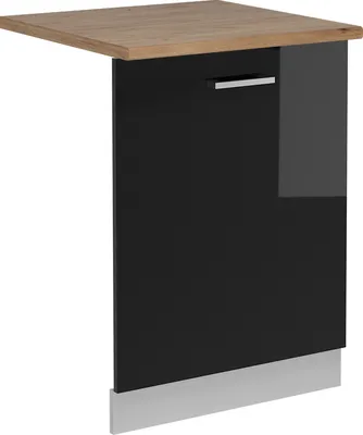 Image de Façade de lave-vaisselle Vicco R-Line Noir Haute brillance 60cm , PT Chêne, Model 54959