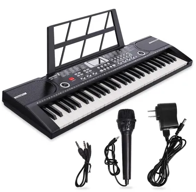Produktbild von Digital Piano Klavier 61 Tasten & Noten Notenständer-Tragbares Elektronisches Keyboard-Musikinstrument mit Lautsprechern und Unterrichtsmodi,Begleitautomatik Geeignet für Anfänger/Erwachsene
