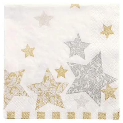 Produktbild von 50 Servietten, 3-lagig 1/4-Falz 25 cm x 25 cm "Stardust"
