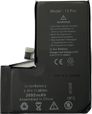 Obrázok produktu pre Náhradná batéria Tradebit pre Apple iPhone 13 Pro 3095 mAh, lítium-iónová batéria do mobilného telefónu, náhradná batéria do smartfónu, oprava batérie