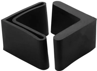 9 Stück L-förmige Möbel-Fußschutz - Schwarz Gummi 25 x 25 mm