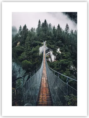 Produktbild von Poster - Poster ohne Rahmen - Ausgesetzt Brücke Wald - 30x40 cm - Wand Bild - Wanddeko - Wandbilder - Kunstposter - Wandposter - Bilder - Kunstdruck - Wanddekoration - Wandbild - P2XPA30x40-5189