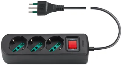 Imagen del producto de Vimar 0R00637.CC: Enchufe múltiple con protección contra sobrecargas y cable de 1,5 metros