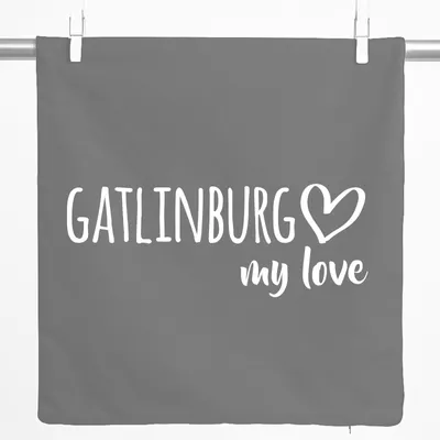 Produktbild von Huuraa Kissenbezug Gatlinburg my love 40x40cm Steel Grey Baumwolle Dekokissenbezug Geschenkidee