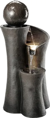 Produktbild von Dehner Gartenbrunnen Acapulco mit LED Beleuchtung, ca. 100 x 45 x 42.5 cm, Polyresin, grau/braun