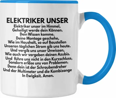 Produktbild von Trendation - Elektriker Unser Tasse Geschenk Elektromeister Lustiger Spruch Männer Geschenkidee (Blau)