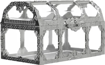 Produktbild von Plastik Treasure Box Candy Geschenk Schmuck Organizer DIY Schmuck Ablagebehälter-Silber ,Größen:L