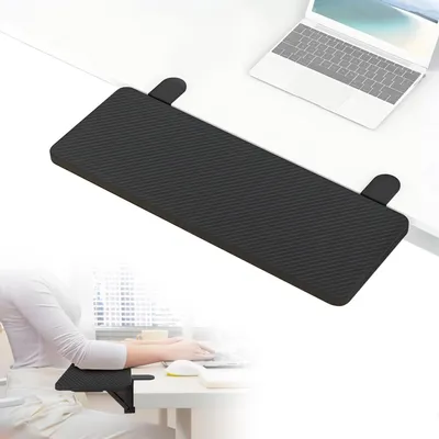 Produktbild von Tastaturablage 55x24cm - Ergonomisches Design - Faltbar 90° - Stabil - Tragfähigkeit bis 25 kg