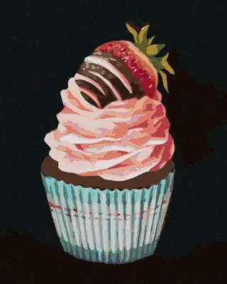 Produktbild von Zuty - Malen nach Zahlen - CUPCAKE MIT ERDBEEREN (MYROSLAVA VOLOSCHUK), 40x50 cm, ohne Keilrahmen