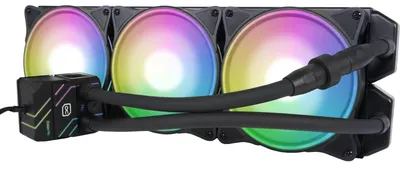 Produktbild von Alphacool Pro Aurora 420 CPU AIO, Flüssigkeitskühlung, 14 cm, 154,1 m³/h, Schwarz, Weiß