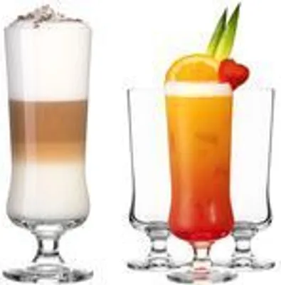 Produktbild von PLATINUX Elegante Cocktailgläser aus Crystalline Glas 300ml Set 4-Teilig Longdrinkgläser Eiskaffeegläser Cocktailglas