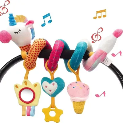 Immagine prodotto di Giocattolo a spirale per bambini, giostrina da letto, giocattolo da appendere, peluche, decorazione per carrozzina, apprendimento precoce, regalo, unicorno
