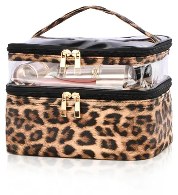 Image de Trousse de maquillage 2 en 1 pour femmes - Étanche et élégante, avec pochette à pinceaux