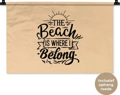 Produktbild von MuchoWow® Wandteppich Wandbehang Strand - Zitate - Sonne 60x40 cm Tapisserie Dekoration Wandtuch - Wanddekorationen