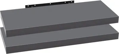 Produktbild von WOLTU 2er-Set Wandregal Wandboard Bücherregal Regale für Deko Wandablagen aus MDF Hängeregal Dunkelgrau 60x23x3,8 cm