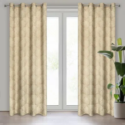 Produktbild von Eurofirany 383402, Durchscheinend, Cremefarben, Muster, Polyester, Öse, 200 g/m²