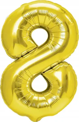 Immagine prodotto di Palloncino in foil numero 8 OTTO oro 100 cm, 1 pz.