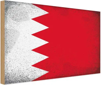 Produktbild von vianmo Holzschild 30x40 cm Bahrain Flagge Fahne Wappen
