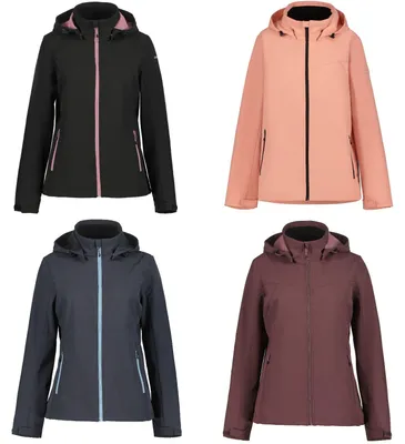 Produktbild von Icepeak Softshelljacke Brenham für Damen mit Kapuze, Farbe:Dunkelrot, Größe:42
