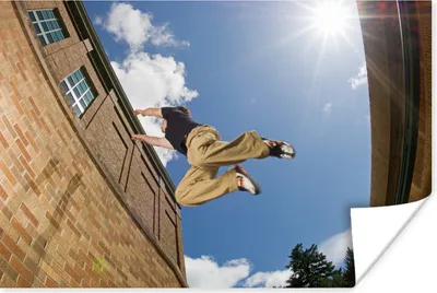 Produktbild von MuchoWow® Poster Junger Mann übt Parkour 60x40 cm - Schlafzimmerdekoration