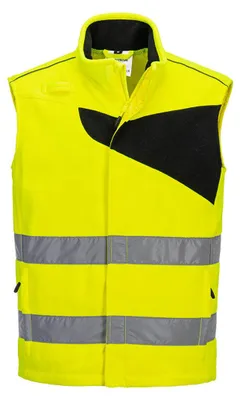 Produktbild von Portwest PW2 Warnschutz Fleece Winterweste Gelb/Schwarz S
