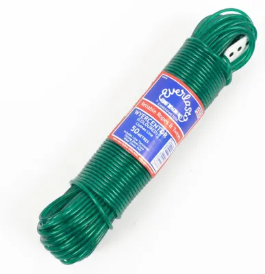 Imagen del producto de Cuerda para tender la ropa, con núcleo de acero, de 20 metros de longitud, 3,5 mm de diámetro, de color verde, para uso en lavandería