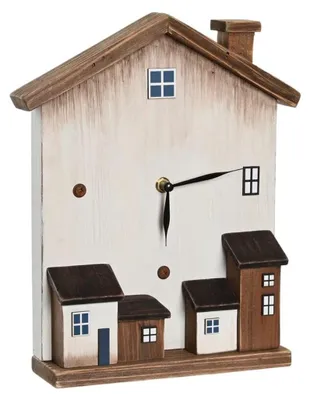 Tafelklock analog weiß 26x7x31 cm ABS