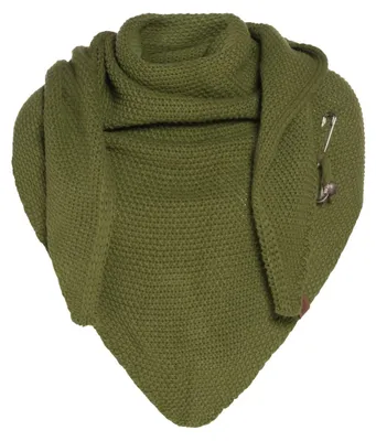 Image de Écharpe triangulaire Knit Factory Coco 190 x 85 cm, unie verte