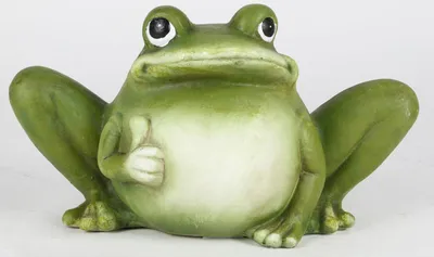 Produktbild von Gartenfigur Dicker Frosch aus Magnesia ca. 36 × 21 × 18 cm – dekorative Tierfigur für Garten, Terrasse und Balkon