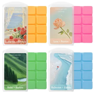 Immagine prodotto di Set regalo di cera profumata per Natale, 4 pezzi da 70,9g, cera di soia, profumo per ambiente, adatto per lampada profumata