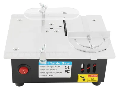 Produktbild von Kompakte tragbare Mini-Tischkreissäge - Tischsäge - EU-Stecker - 24 V - 5000 U/min - 63-mm-Sägeblatt - Einstellbare Schnitthöhe 0,1–15 mm