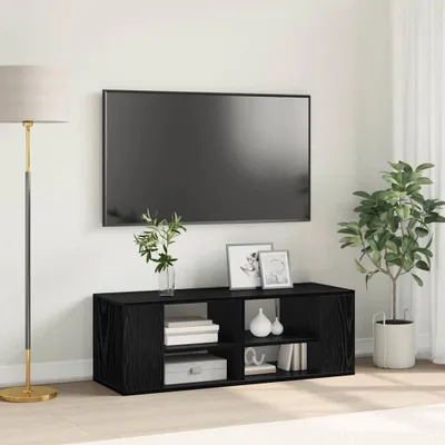 Image de Maison Exclusive - Meuble TV noir aspect chêne 102 x 35 x 35 cm