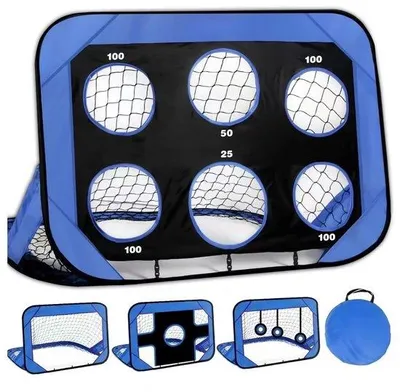 Immagine prodotto di Porta da calcio per bambini - Pratica rete da allenamento 4 in 1 smontabile - Blu