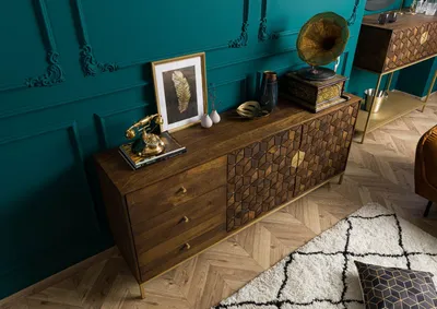 Produktbild von MASSIVMOEBEL24 Sideboard Mango 180x40x77 braun geölt DIAMOND #210