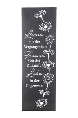 Produktbild von Gilde Wandrelief, rechteckig, "Lerne Träume Lebe", Blumendesign, Spruch, Metall, grau, , L. 3 cm, B. 30 cm, H. 90 cm  69403
