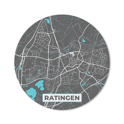 Produktbild von MuchoWow® Mauspad Mousepad Stadtplan - Deutschland - Blau - Ratingen - Karte 40x40 cm - Mousepads - Maus Mat - Pad - Mausunterlage - Schreibtisch Accessoires