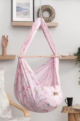 Produktbild von Baby Federwiege Komplett Set Kätzchen & Wölkchen in rosa