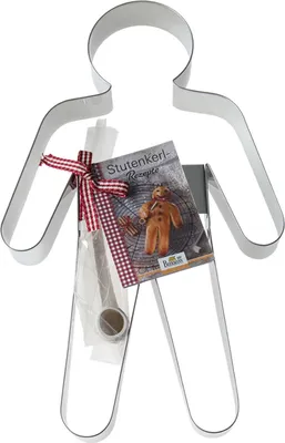 Immagine prodotto di Birkmann Ausstechform Stutenkerl, mit Tonpfeife, Weckmann, Ausstecher, Edelstahl, 24 cm, 196650